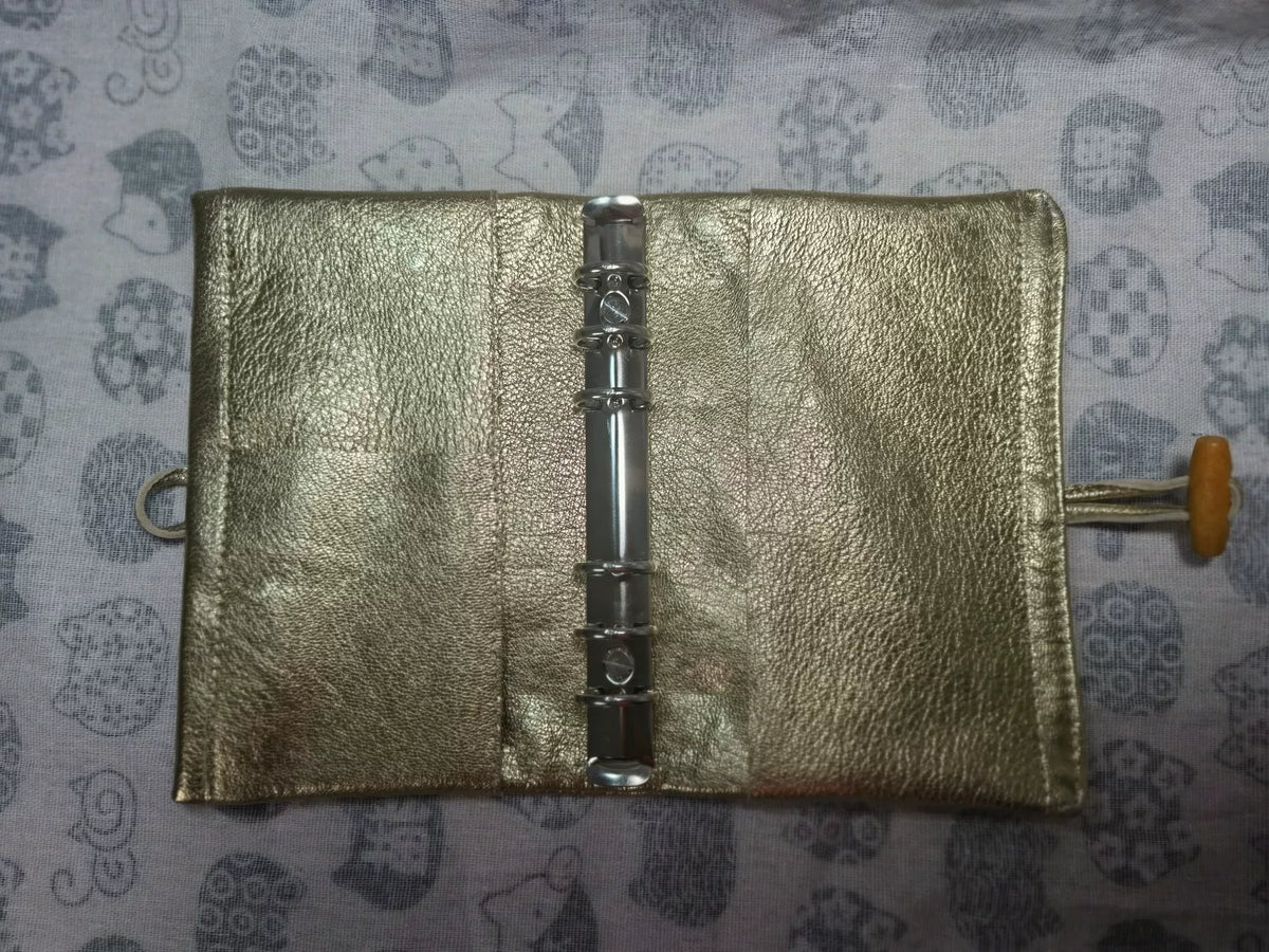 Funda para agenda A6 en piel de cordero Ashford Style dorado