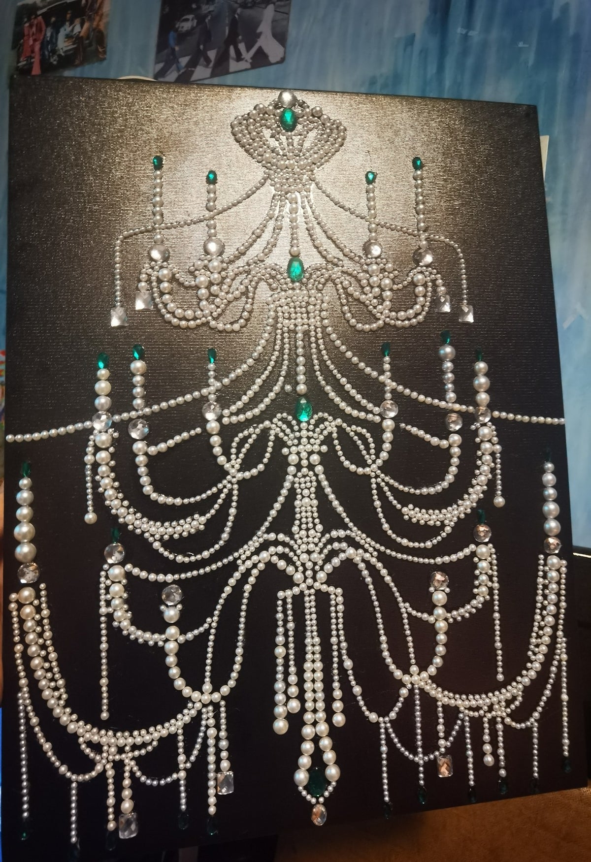 Handcrafted Pearl Chandelier Wall Art Baroque