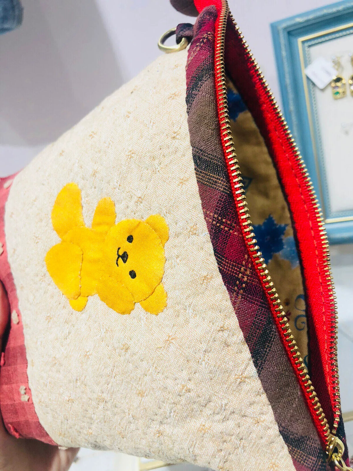 Handmade Yarn Dyed Cotton Coin Purse