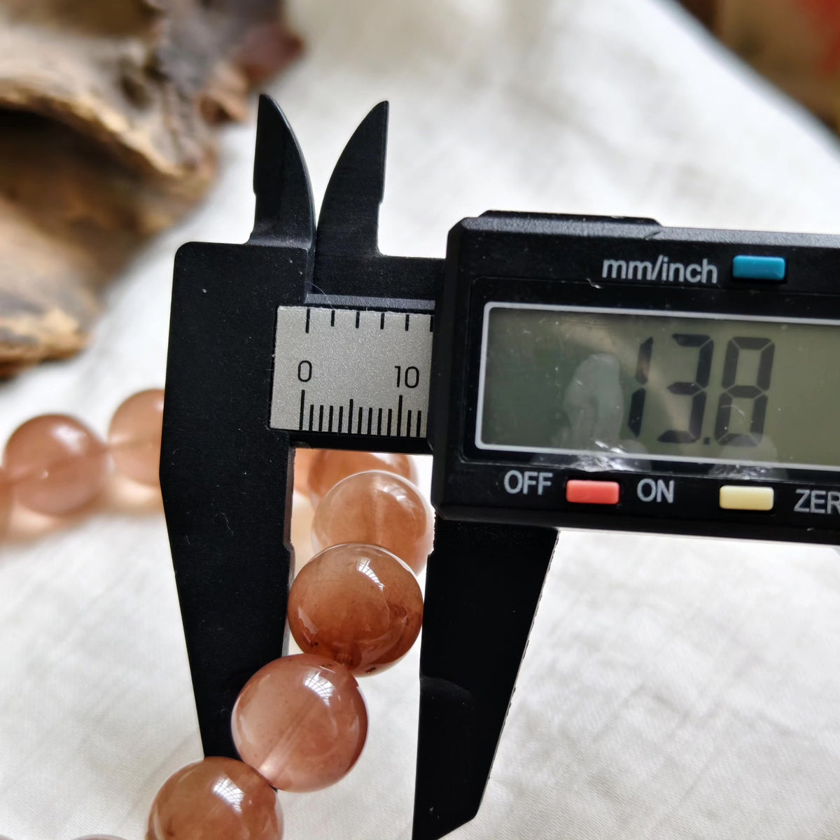 Stofroze Konijnenhaar Kwarts Kralenarmband