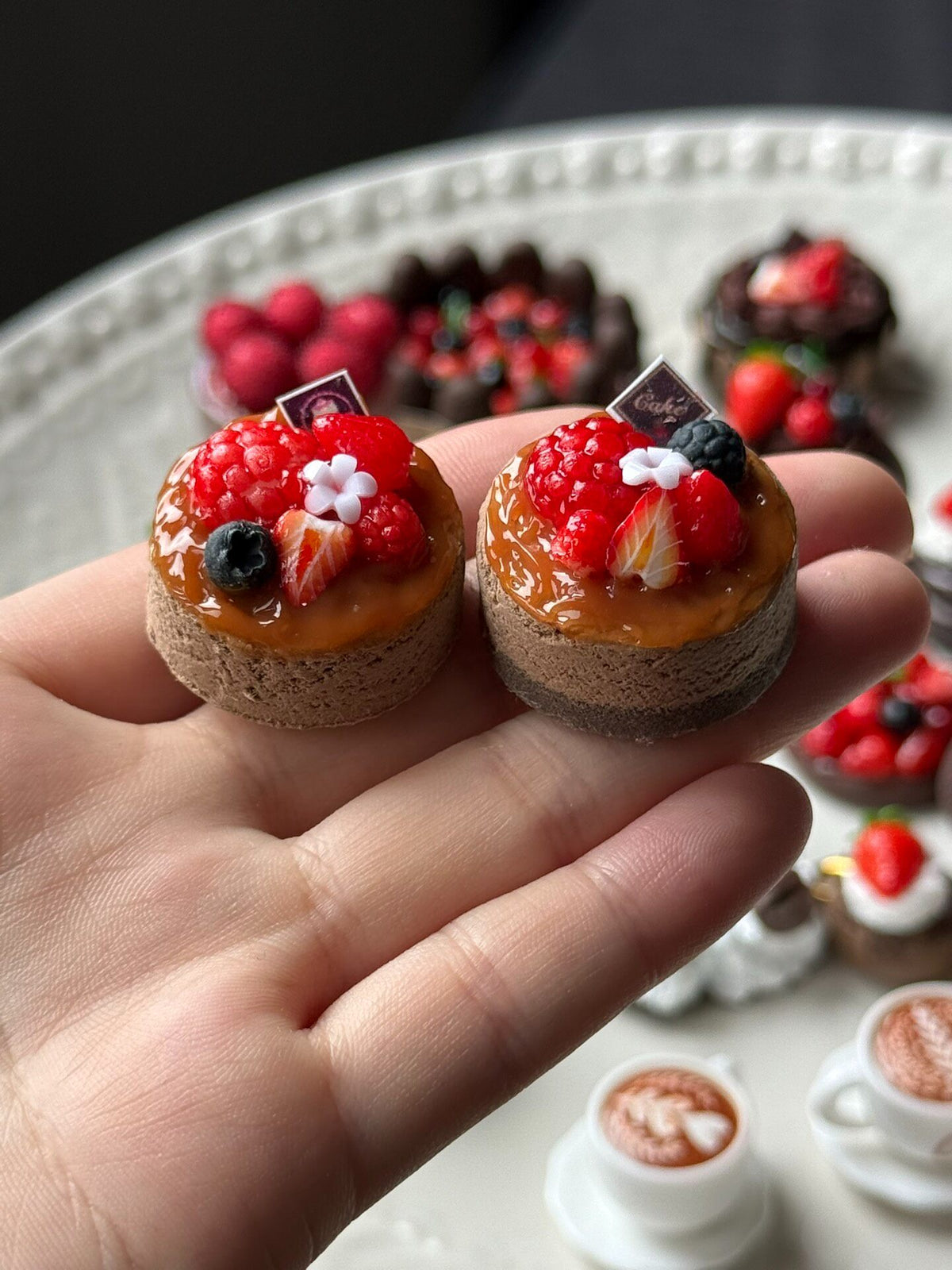 Miniature Clay Chocolate Cake Charms