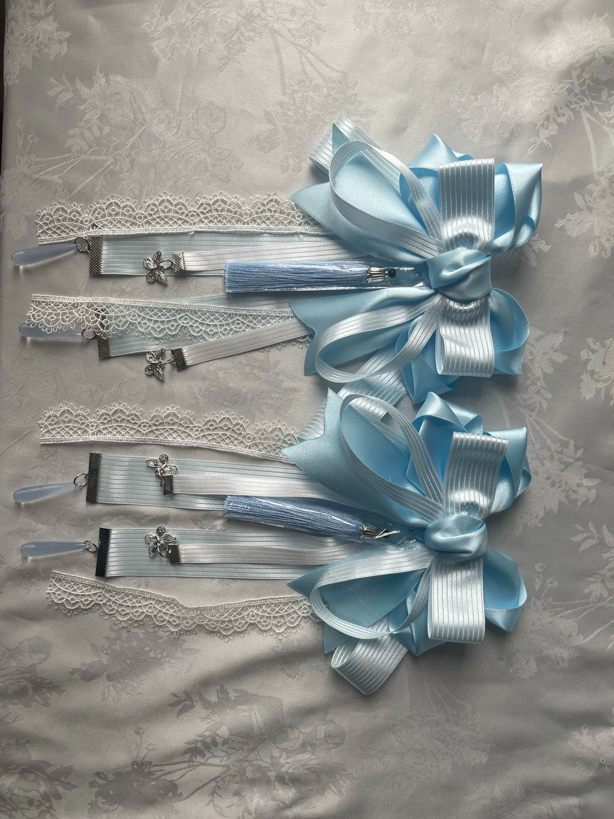 Babyblauw Kant Lolita BNT Flat Bonnet