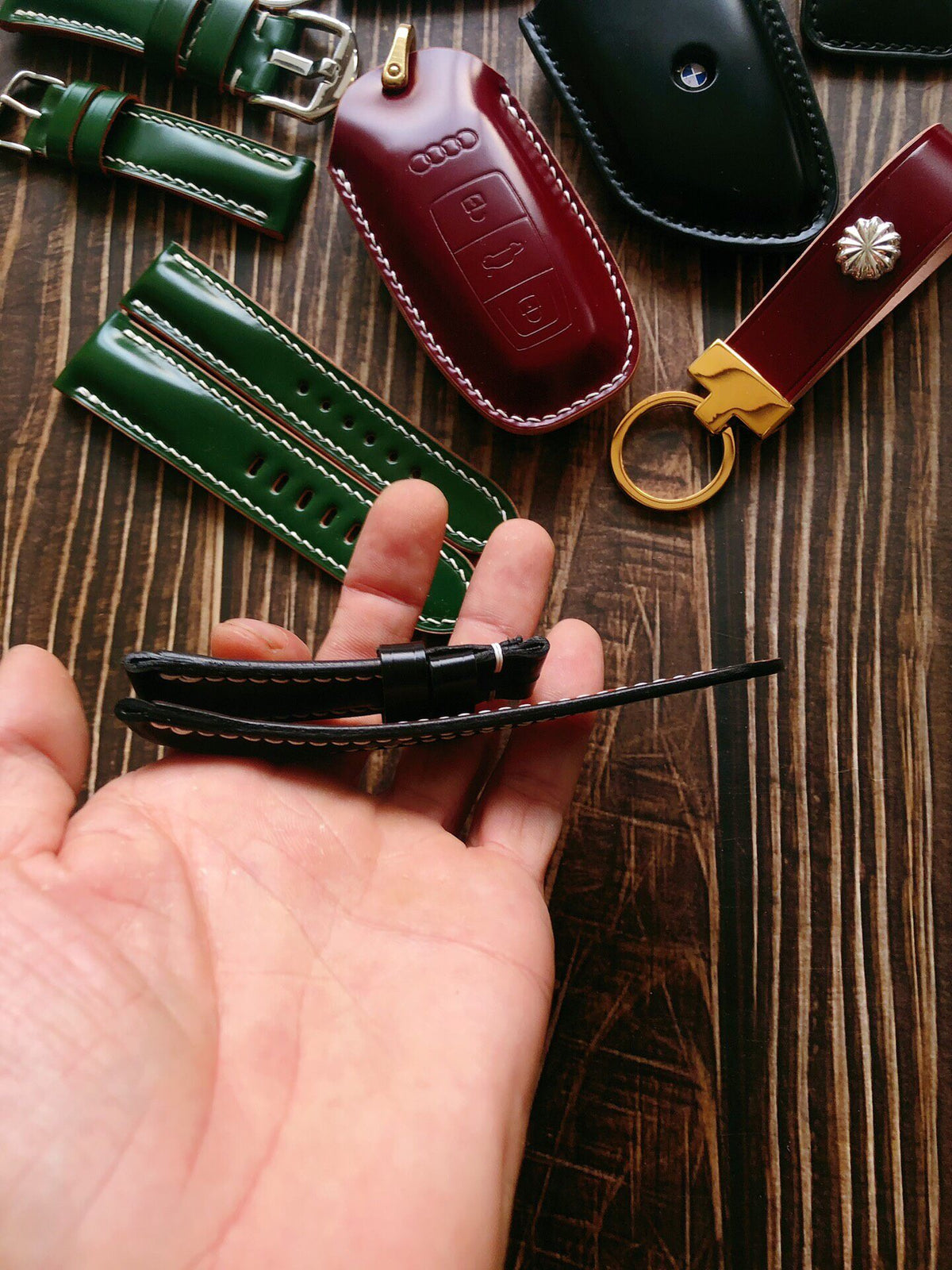 Handcrafted Shinki Horsehide Watch Strap Black