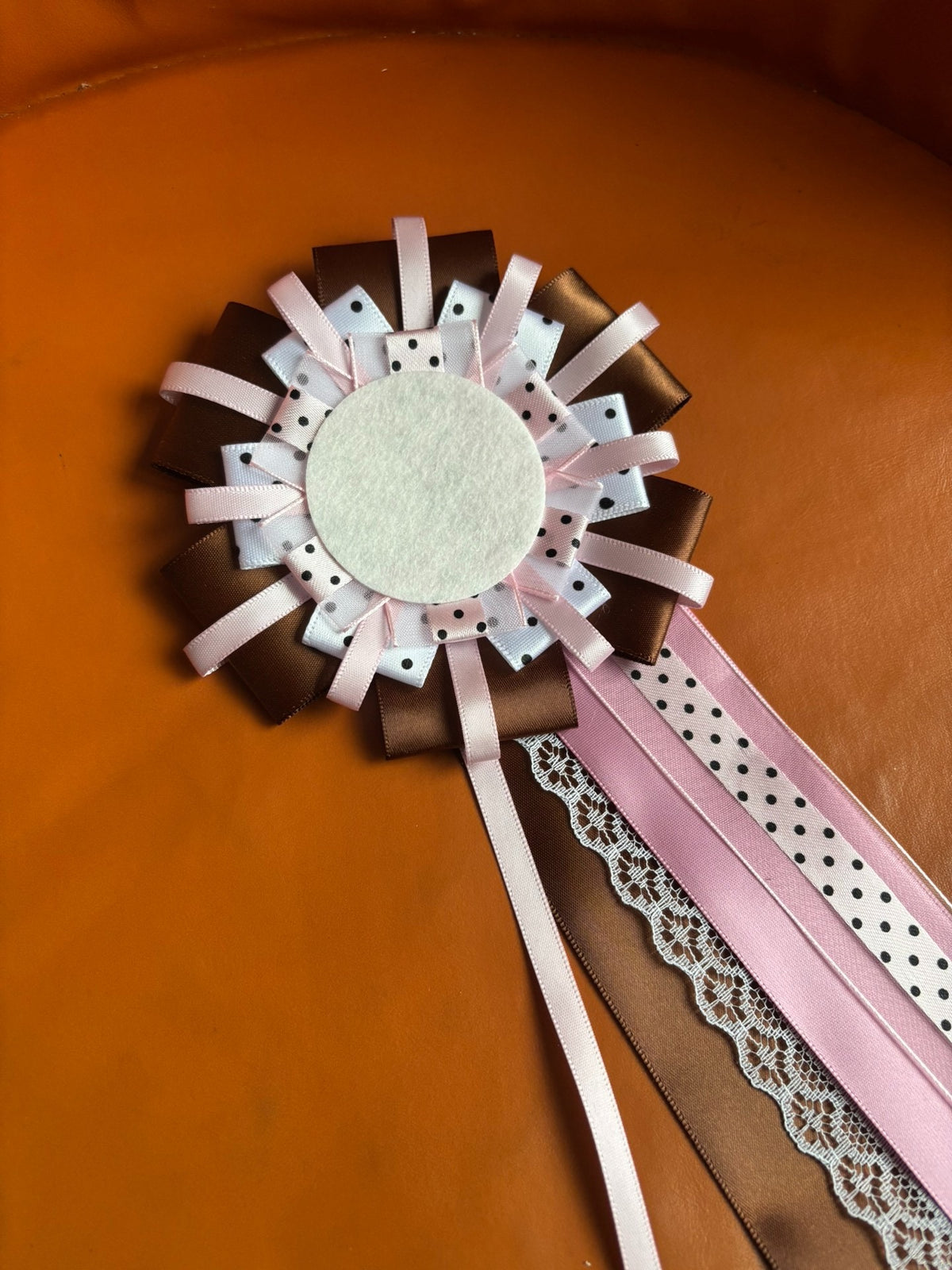 Handcrafted Layered Ribbon Rosette Badge Backing