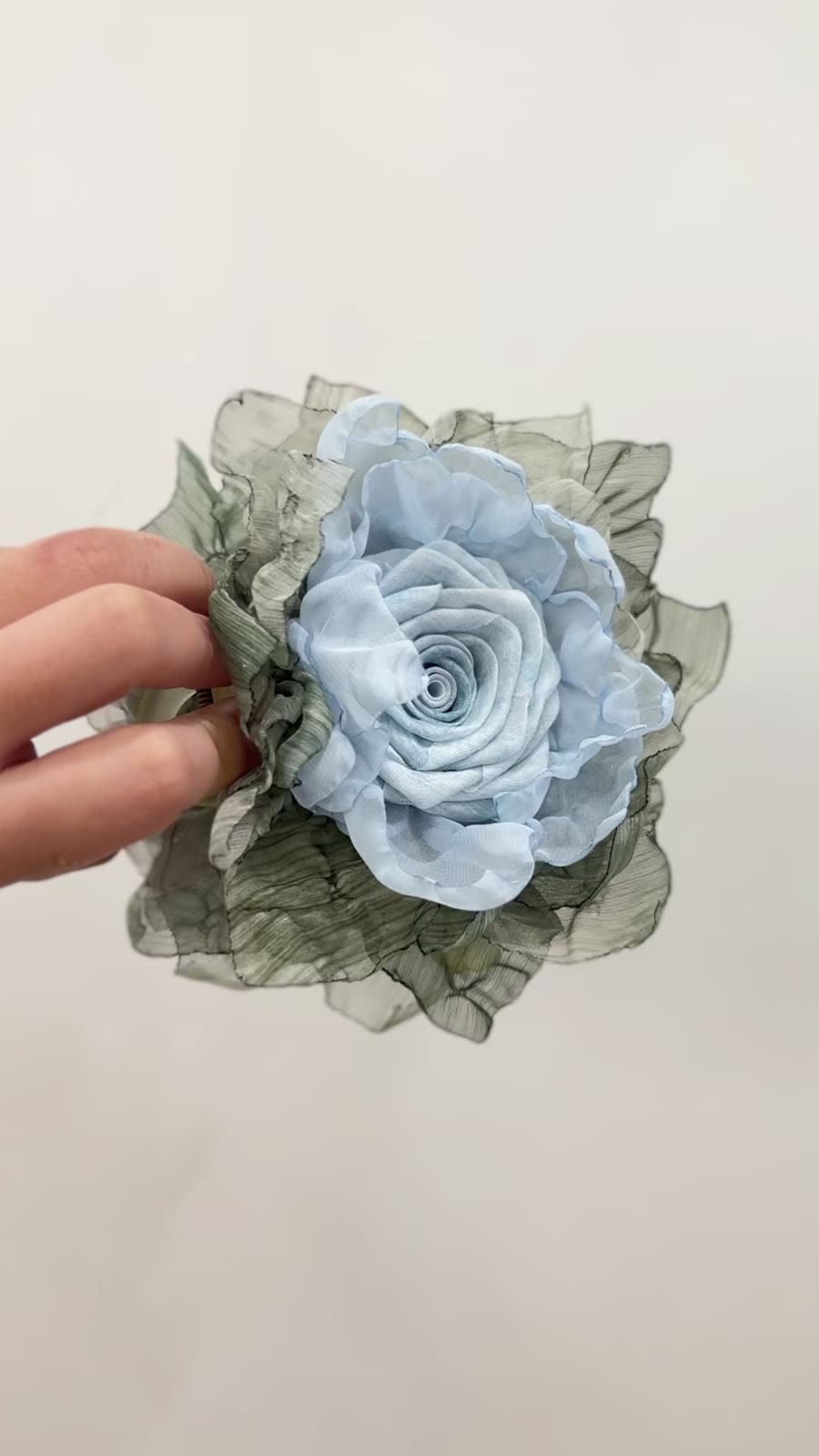 Handcrafted Tencel Rose Claw Clip