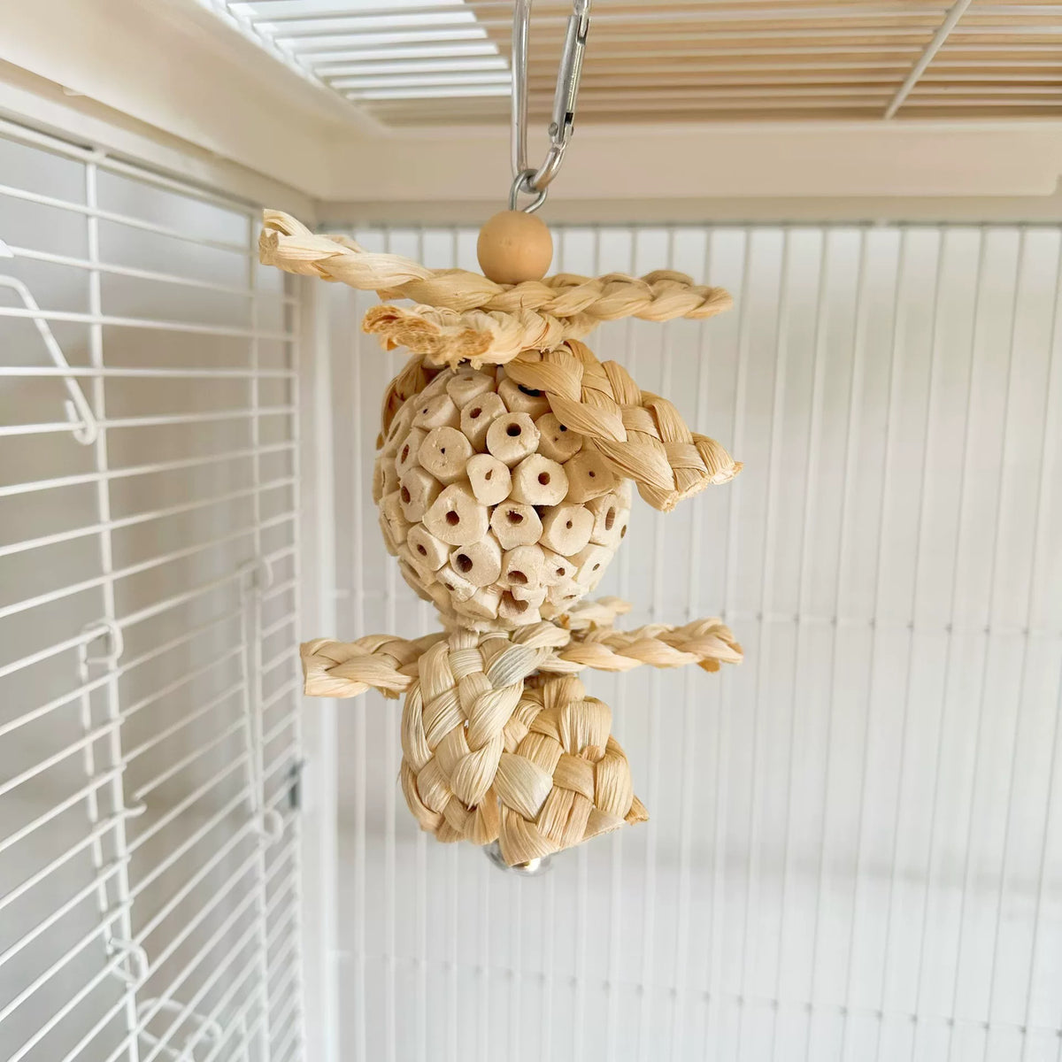 Juguetes para loros con bola de médula natural