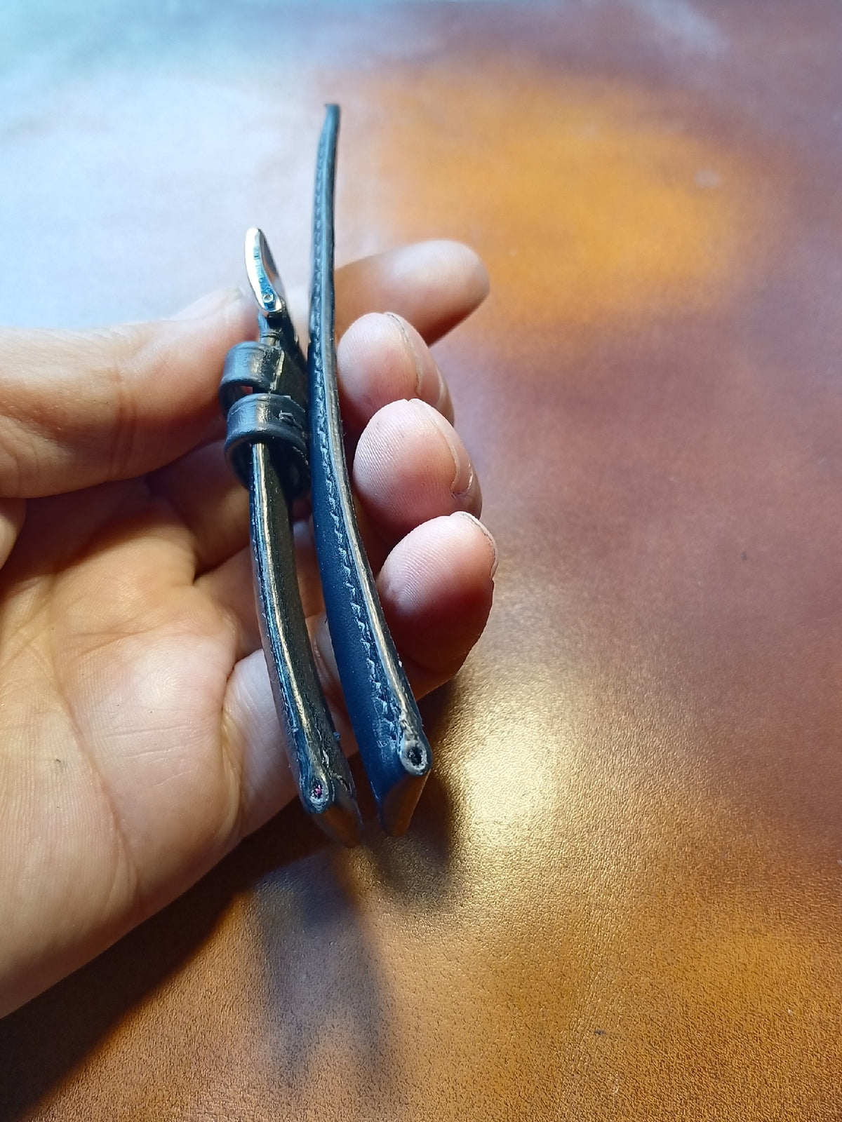 Dark Blue Cowhide Watch Strap 20mm