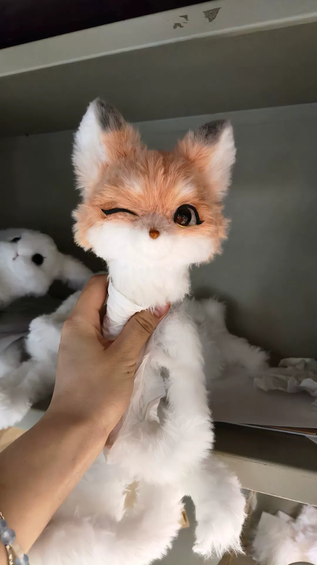 Handmade Plush Fox Figure Guangling Wang
