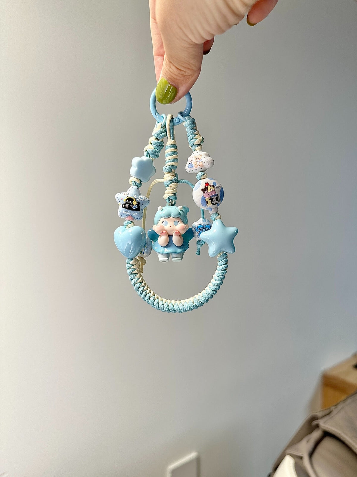 Blue Braided Cord Handmade Phone Charm
