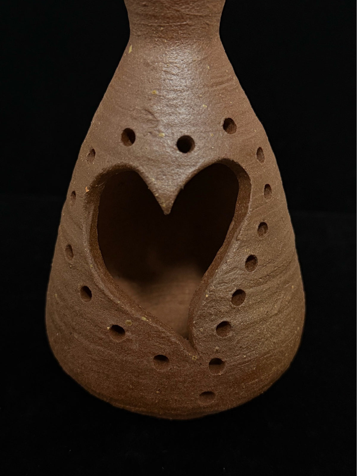 Handmade Clay Heart Vase Incense Burner