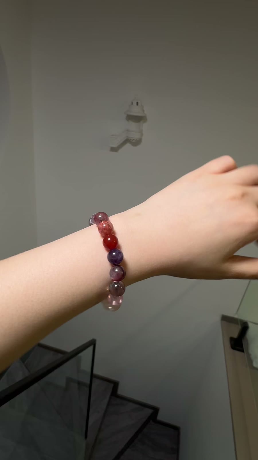Amethyst Beaded Bracelet 10mm Mixed Gemstones