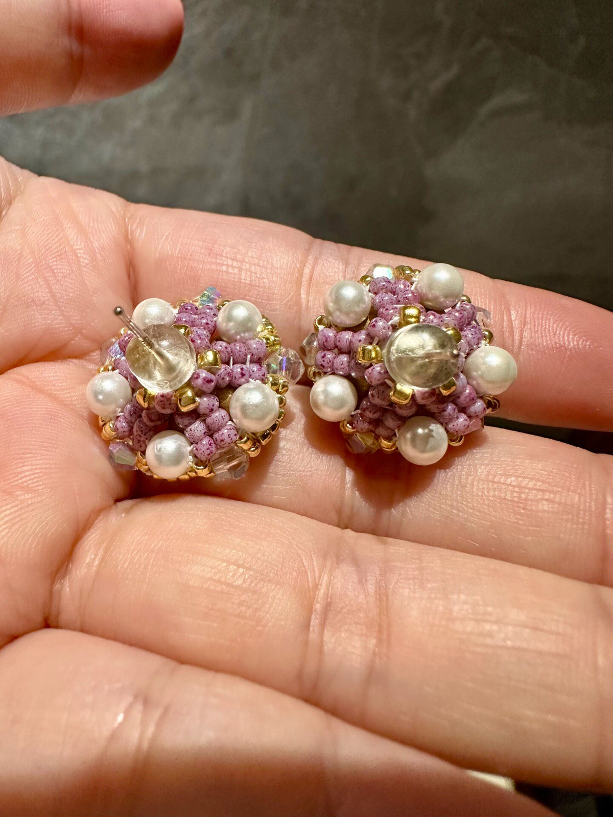 Orejeras Florales de Abalorios Hechas a Mano