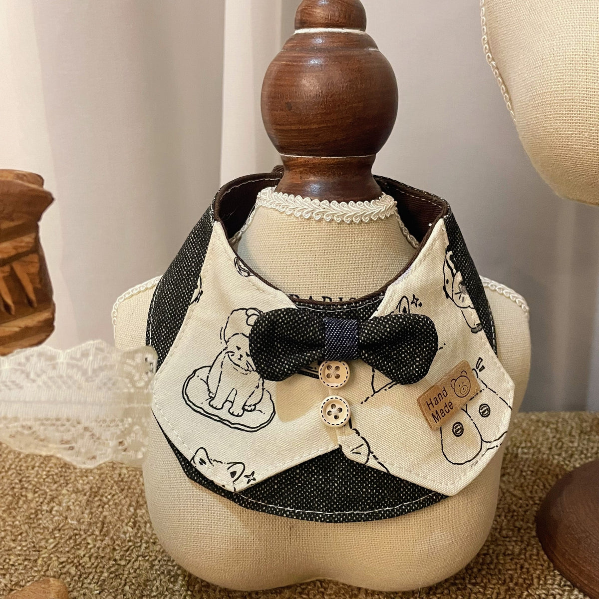 Handmade Pet Bib with Bow Tie