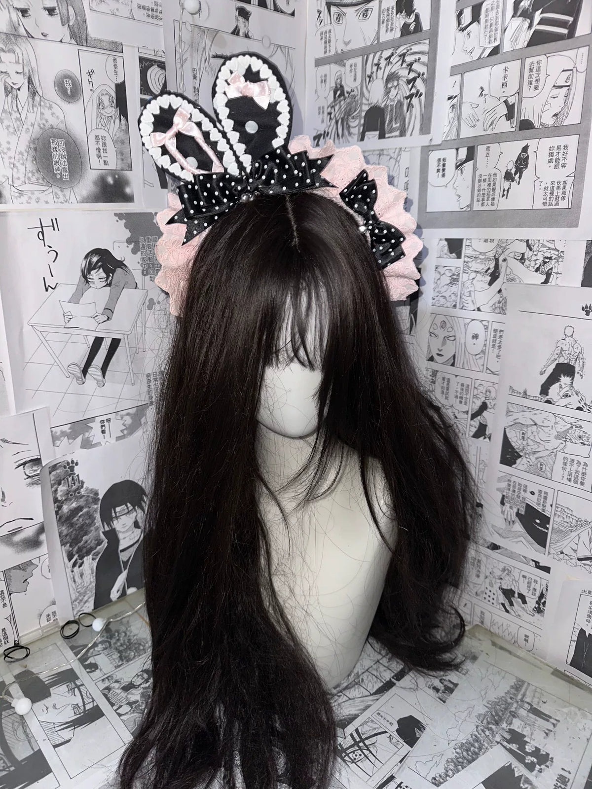 Tiara de Orelhas de Coelho com Bolas