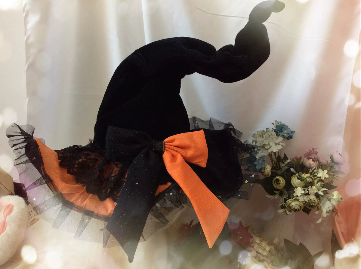 Handmade Lolita Witch Hat Set with Cuffs