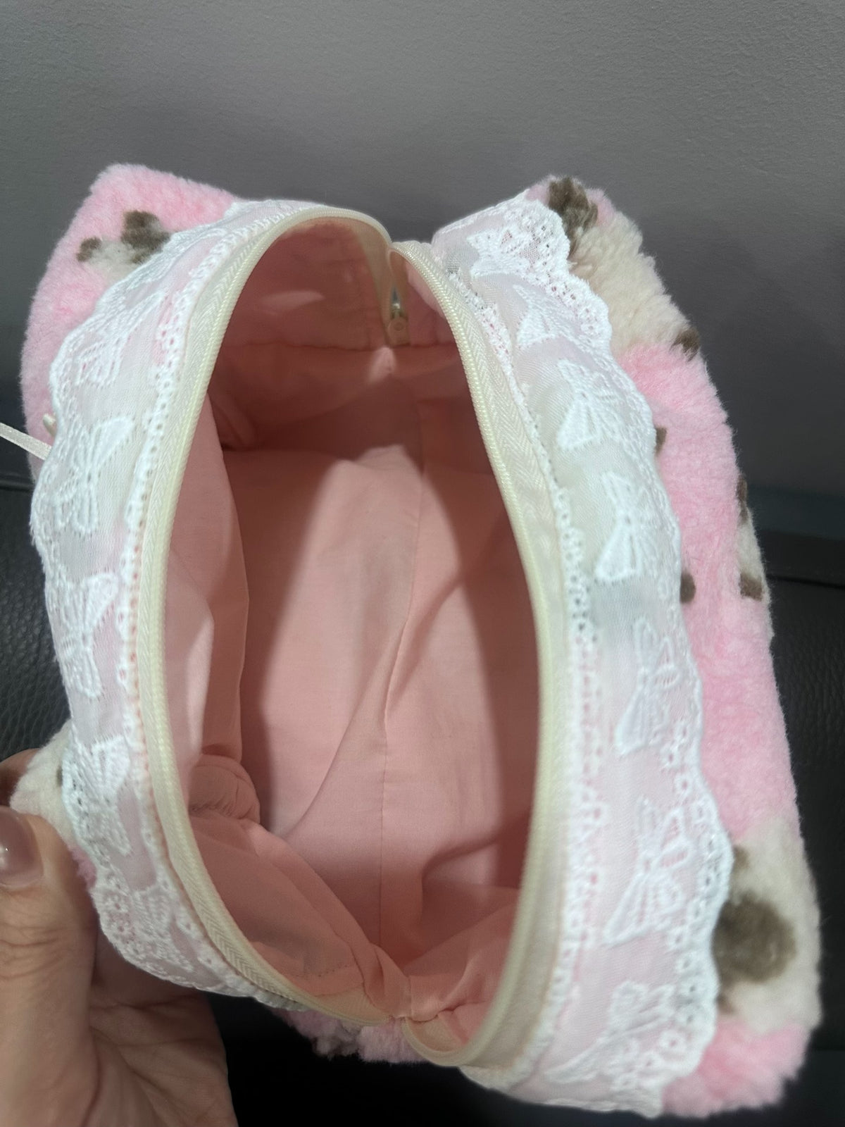 Handmade Plush Sheep Cosmetic Bag
