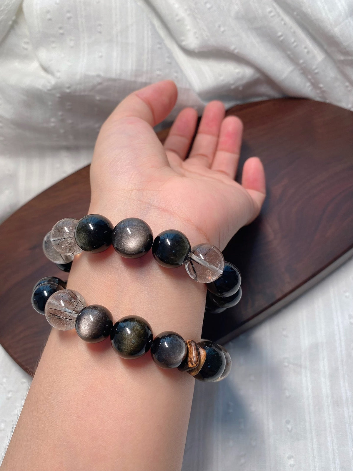 Natural Crystal Bracelet Black Rutilated Quartz