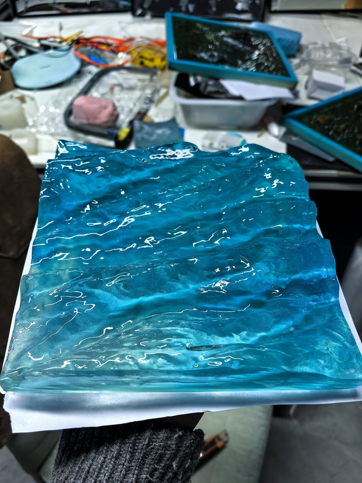 Handmade Resin Ocean Wave Wall Art