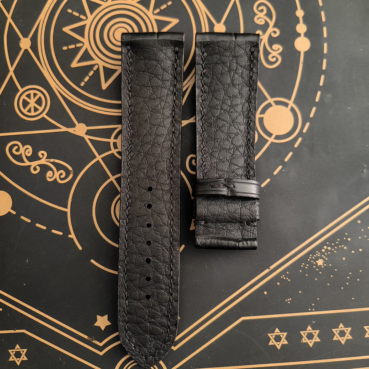 Handcrafted Crocodile Leather Watch Strap 24mm