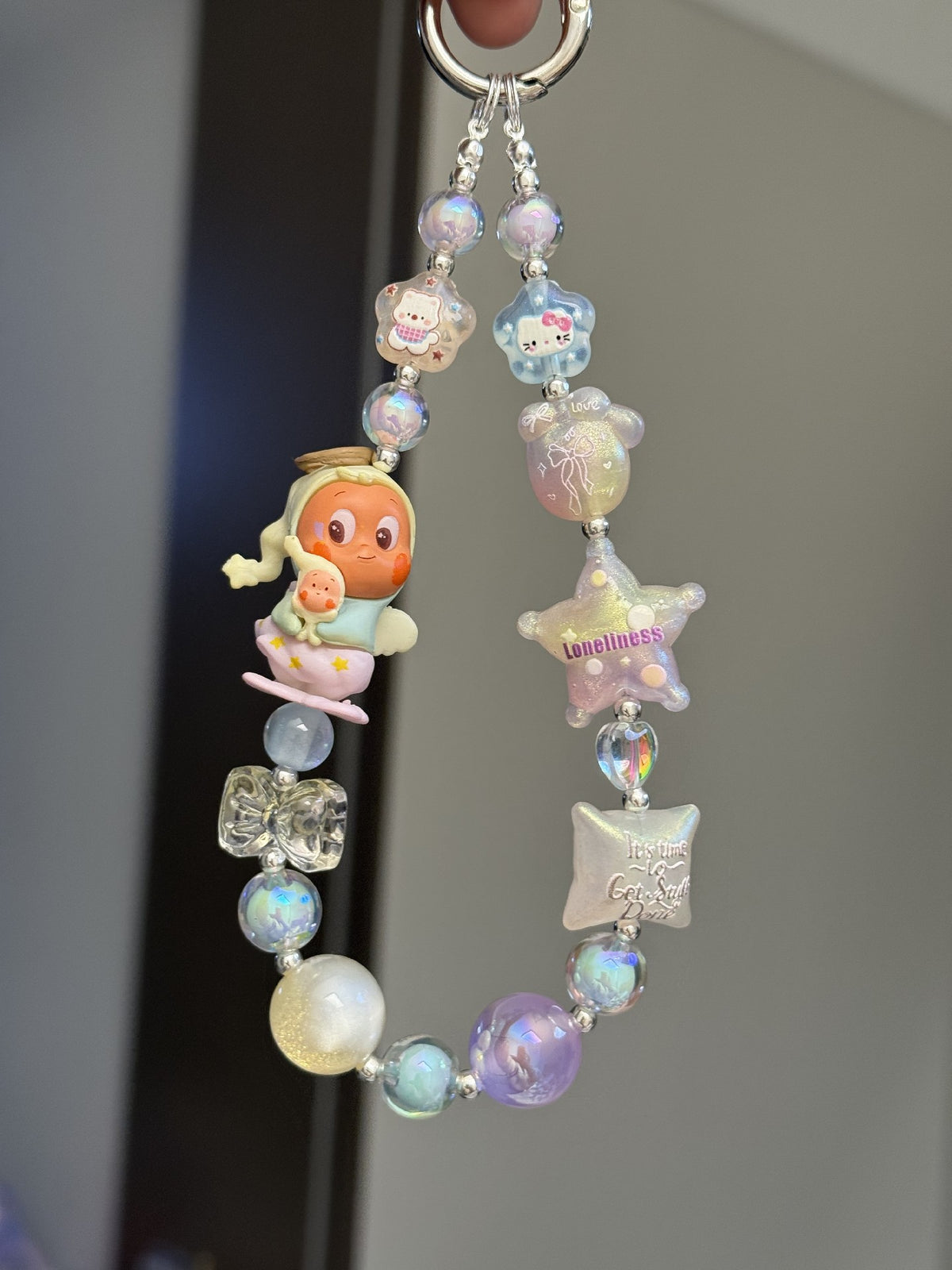 Beaded Phone Strap Pastel Star Charm