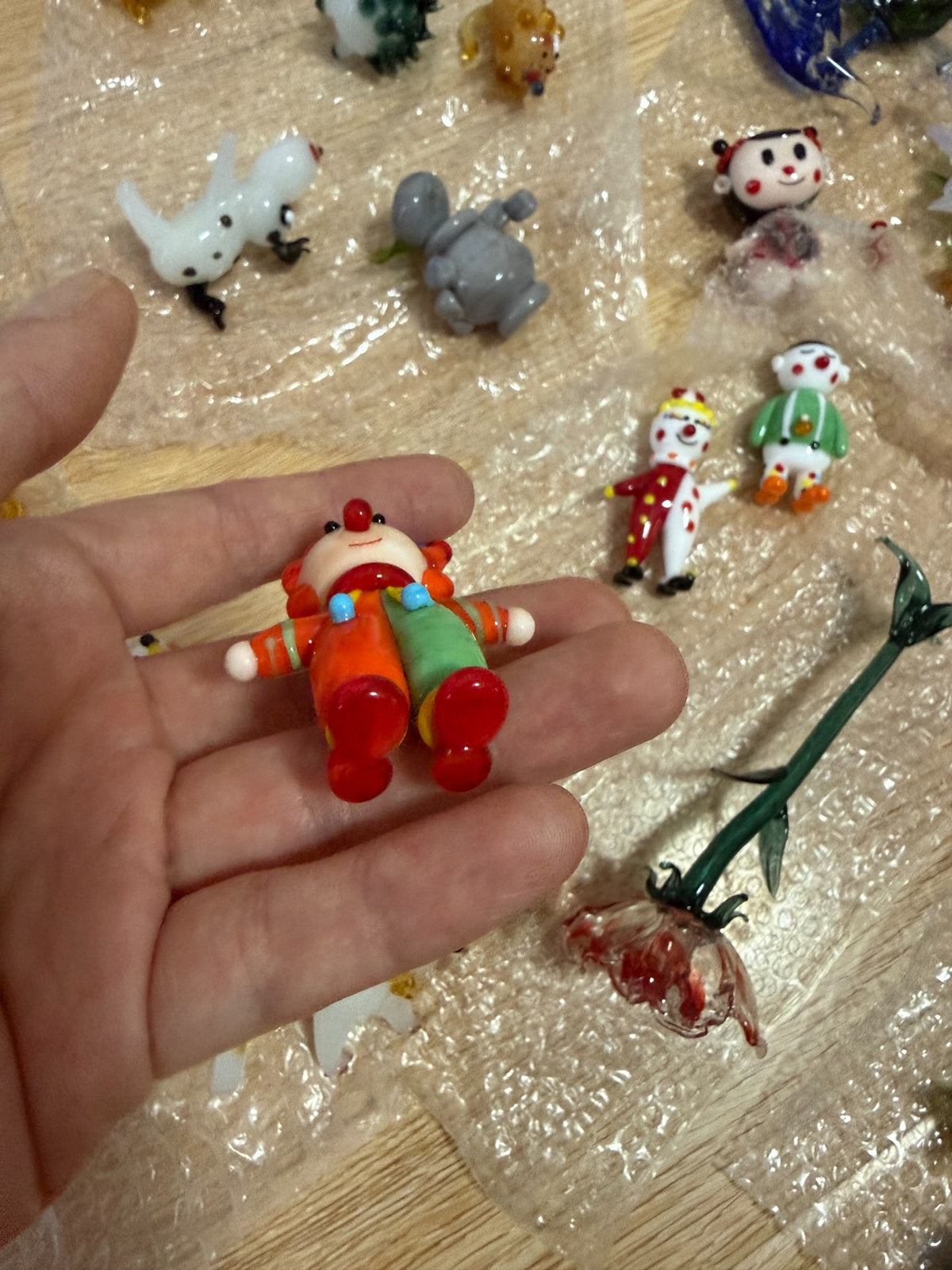 Handmade Colored Glass Clown Figurine
