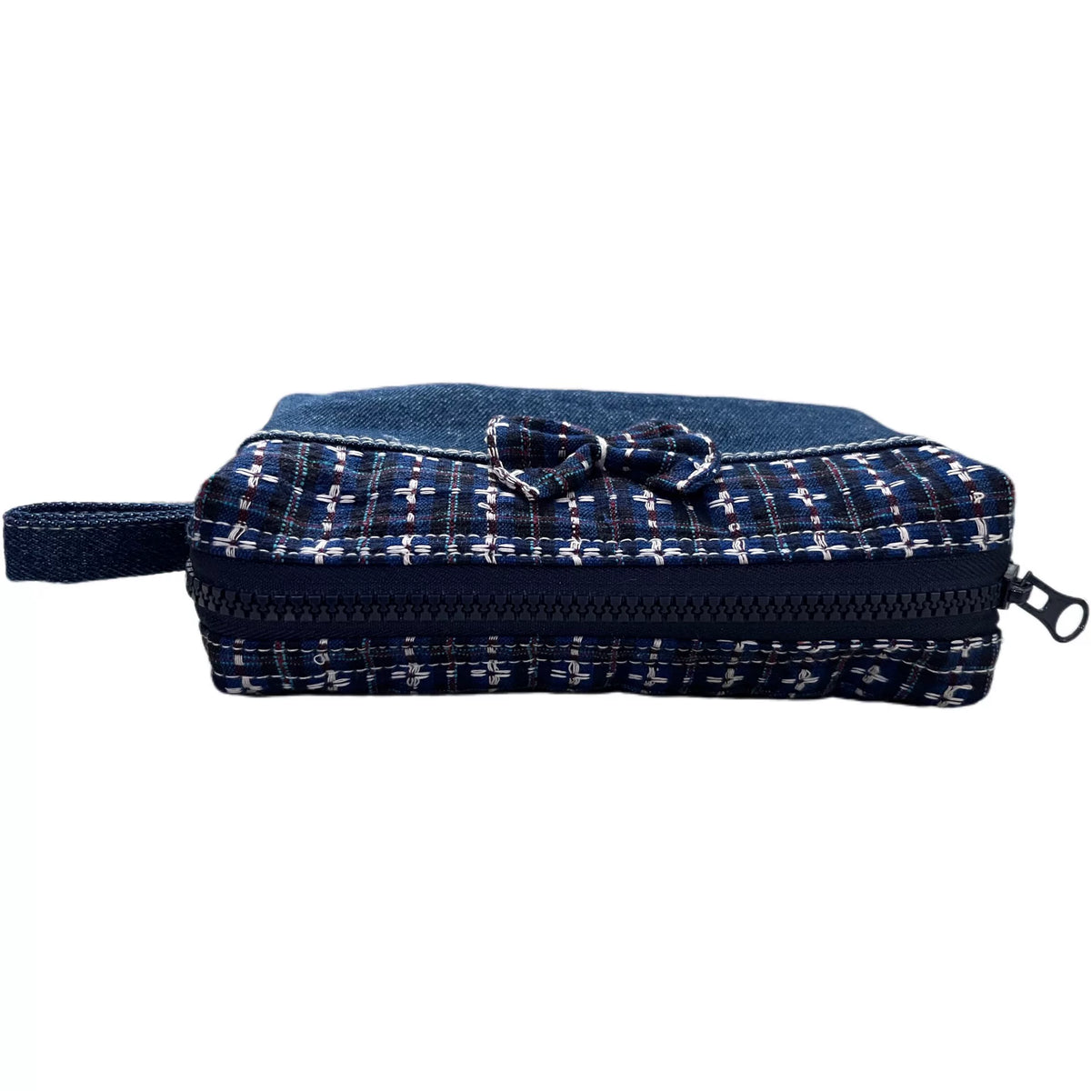 Kreuzstich-Karo- und Denim-Etui