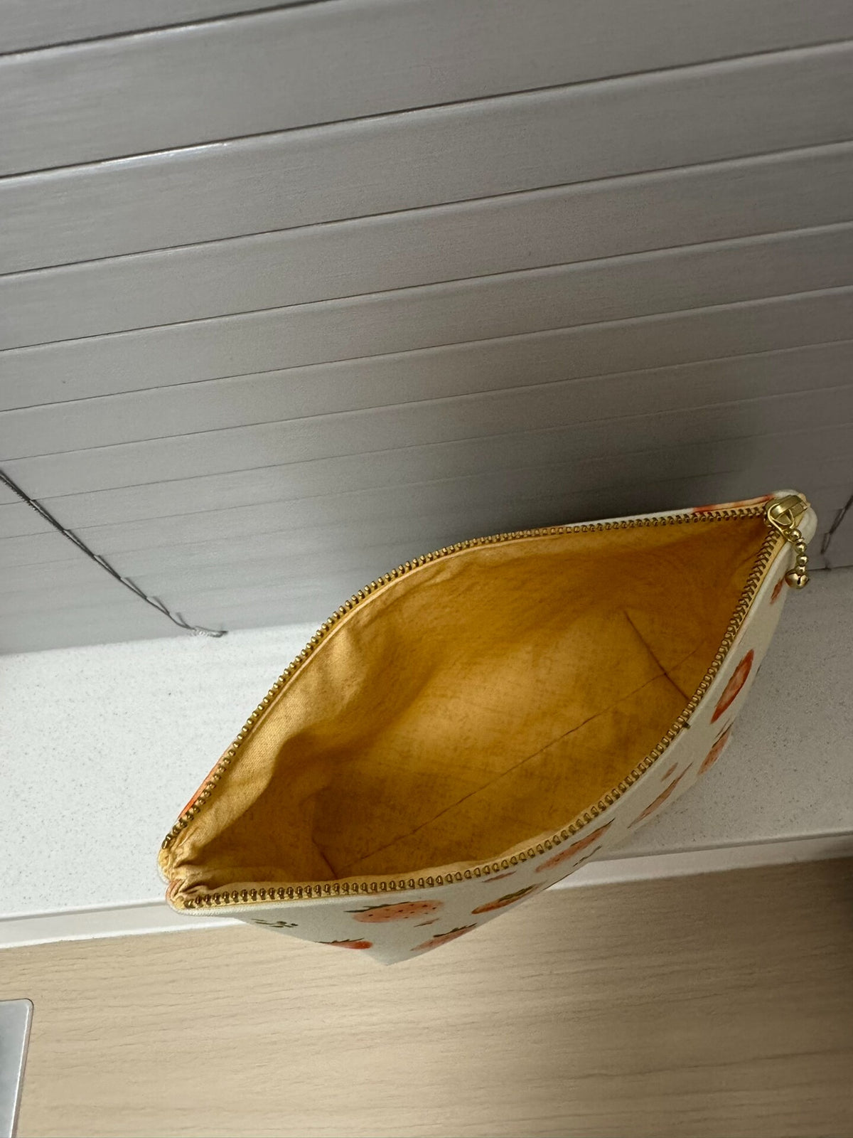 Canvas Strawberry Cosmetic Storage Pouch