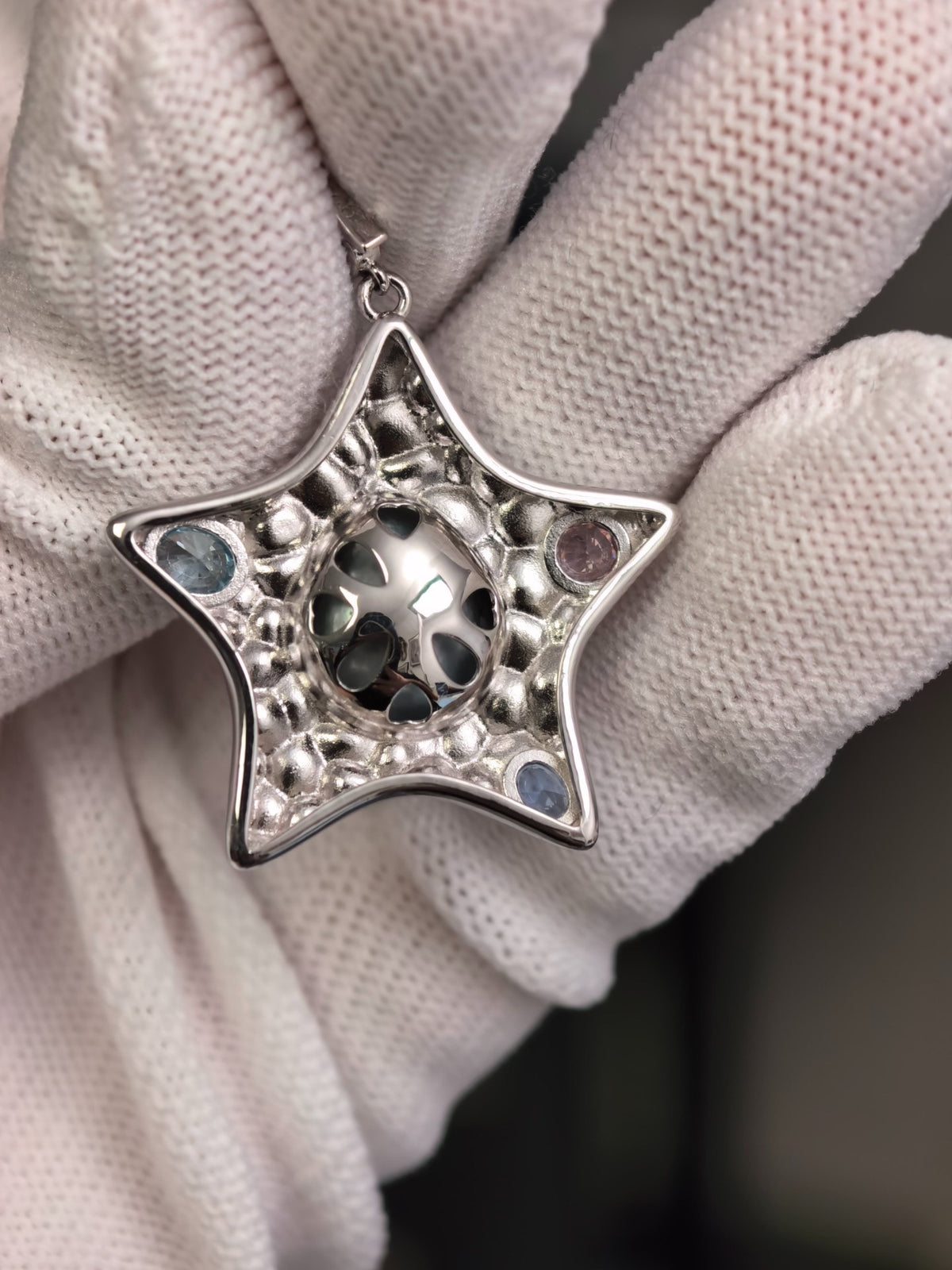 Tahitisk pärla och stjärnhisshänge i 925 silver