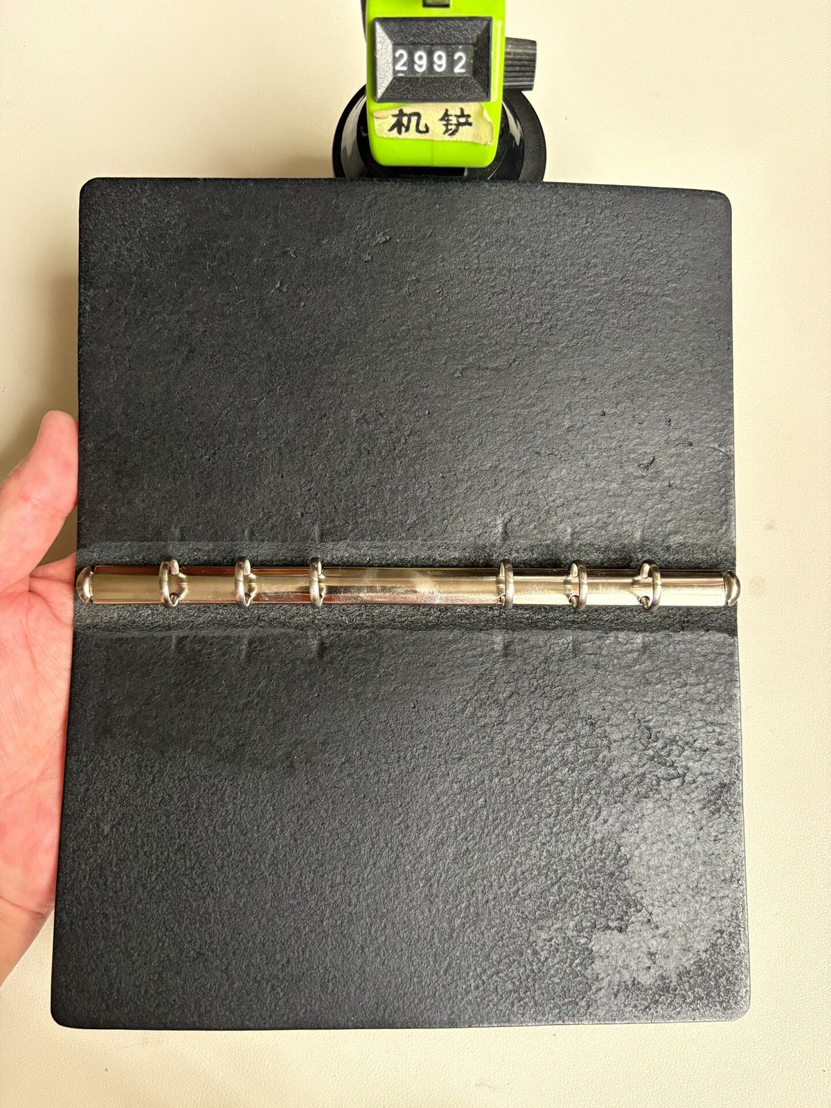 A6 Plotter Style Binder Black Pueblo Leather