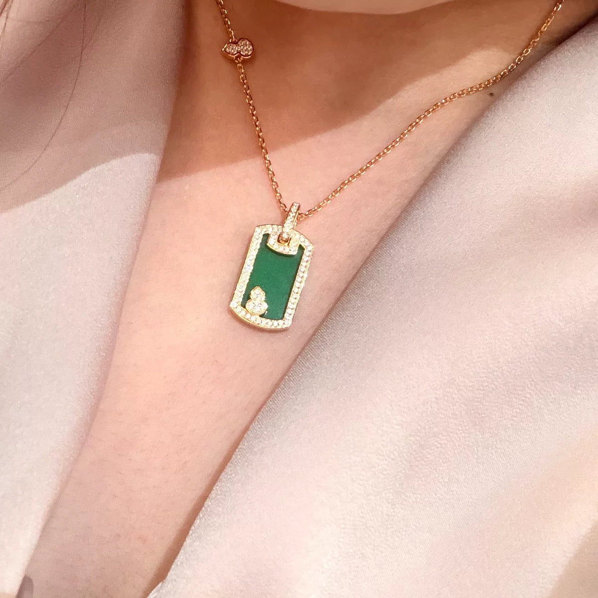 Collana Argento S925 Verde Zucca Wu Shi Pai