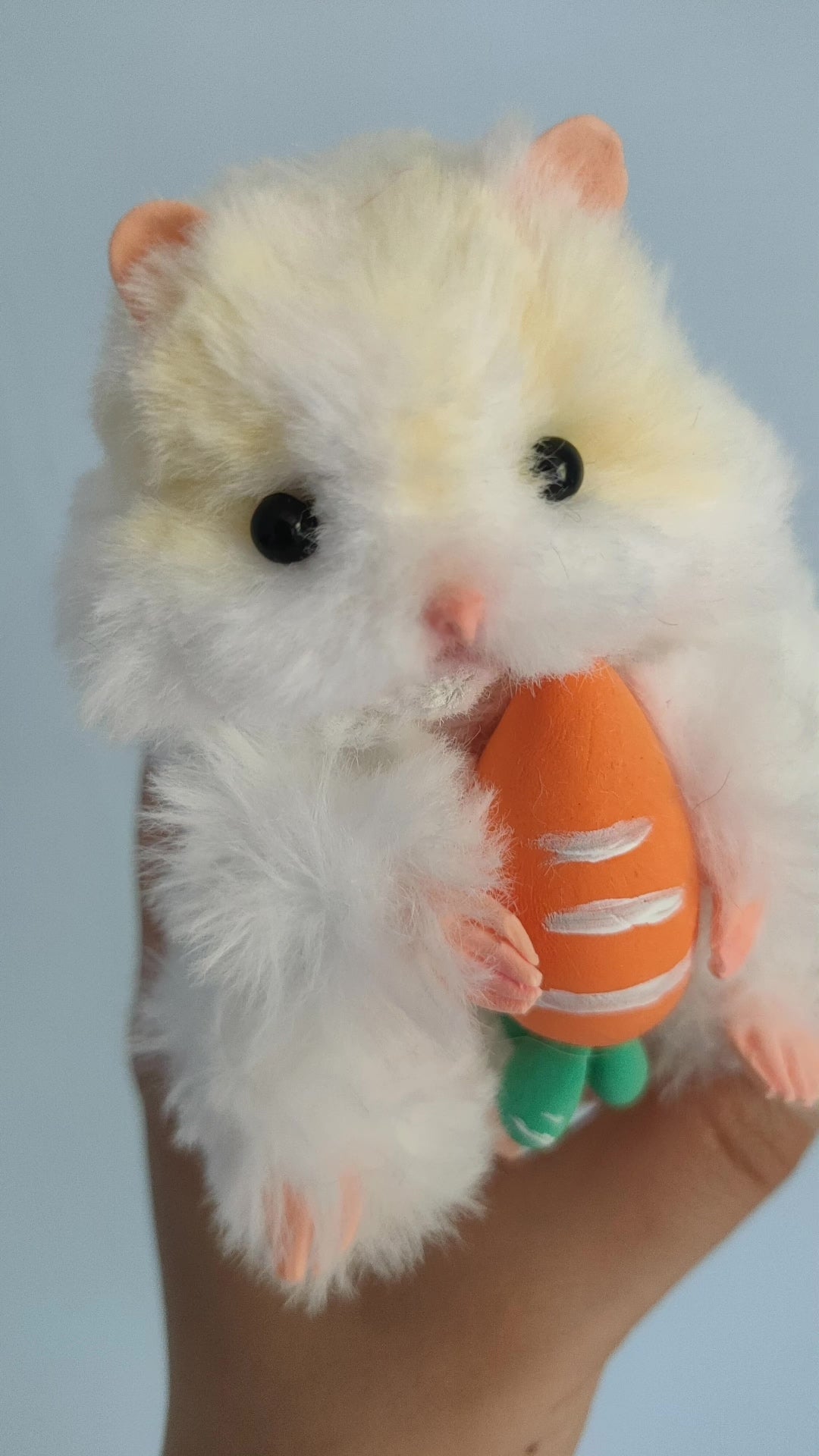 Handmade Pipe Cleaner Hamster Plush With Carrot