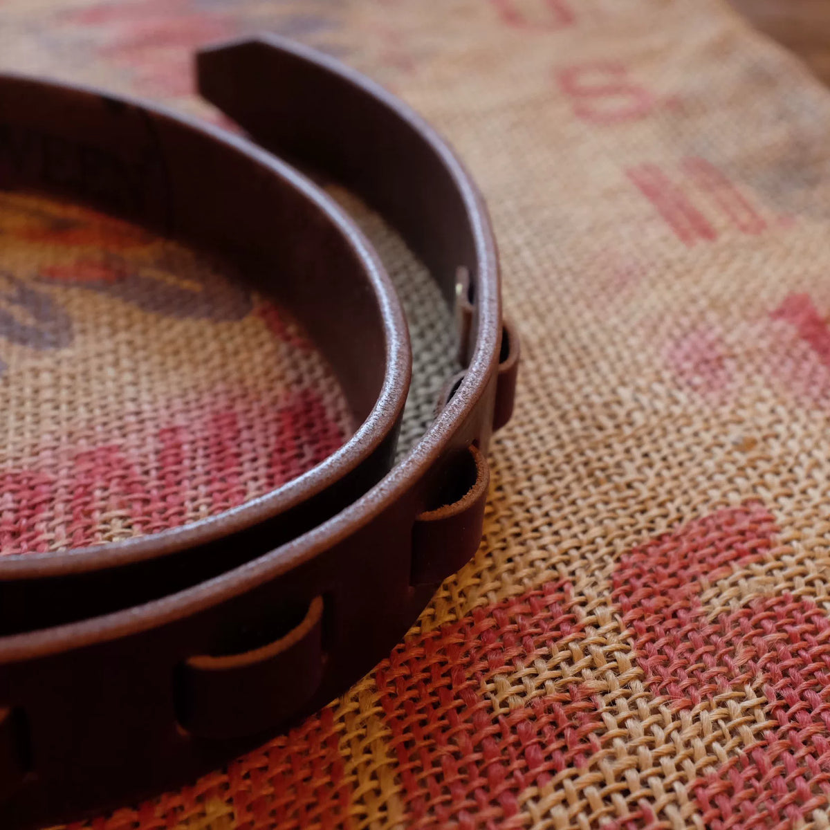Full Grain Leather Belt Brass Hook Buckle