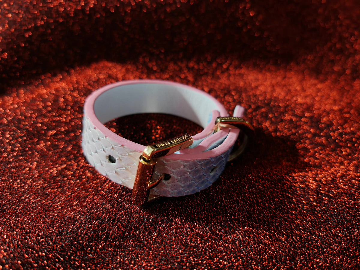 Pearlescent Gradient Snake Scale Cuff Bracelet