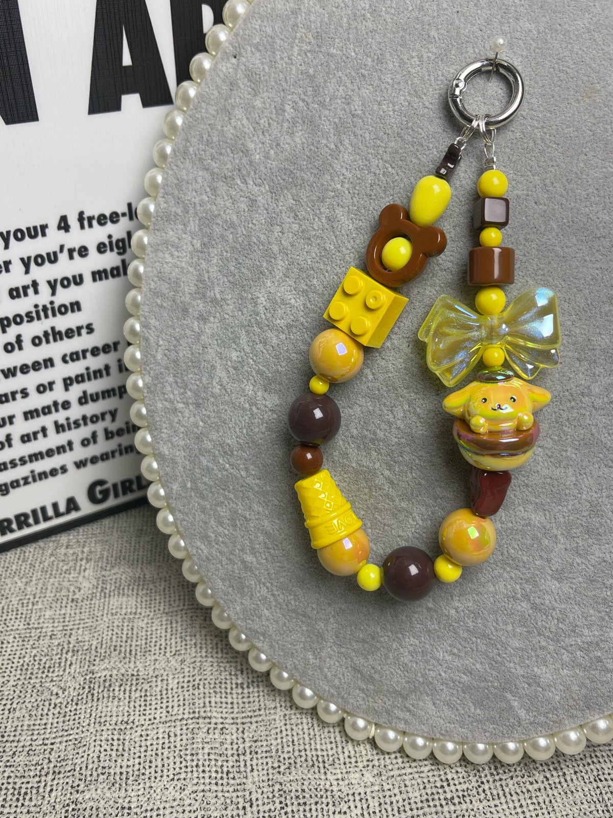 Cute Burger Themed Acrylic Phone Strap