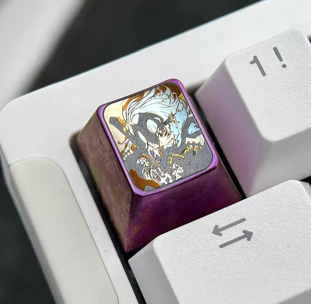 Titanium Alloy Purple Anime Keycap