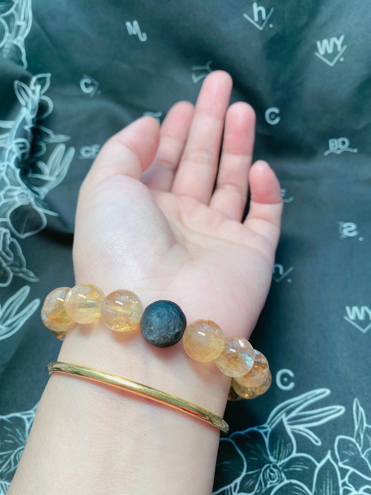 Yellow Rutilated Quartz Beaded Bracelet
