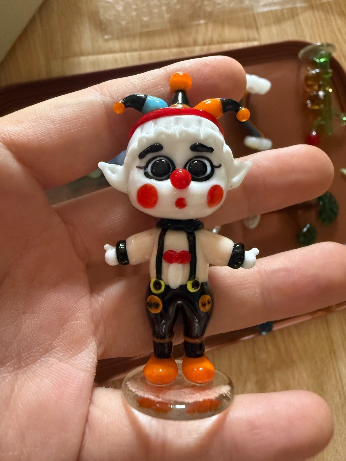 Handgefertigte Glas-Clown-Figur 7cm