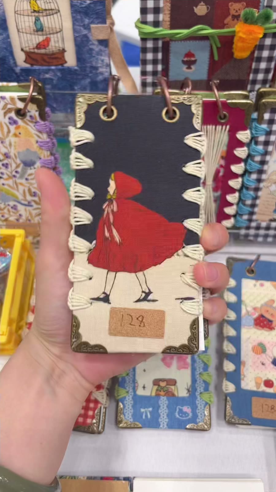 手作り布製糸綴じポケットノート