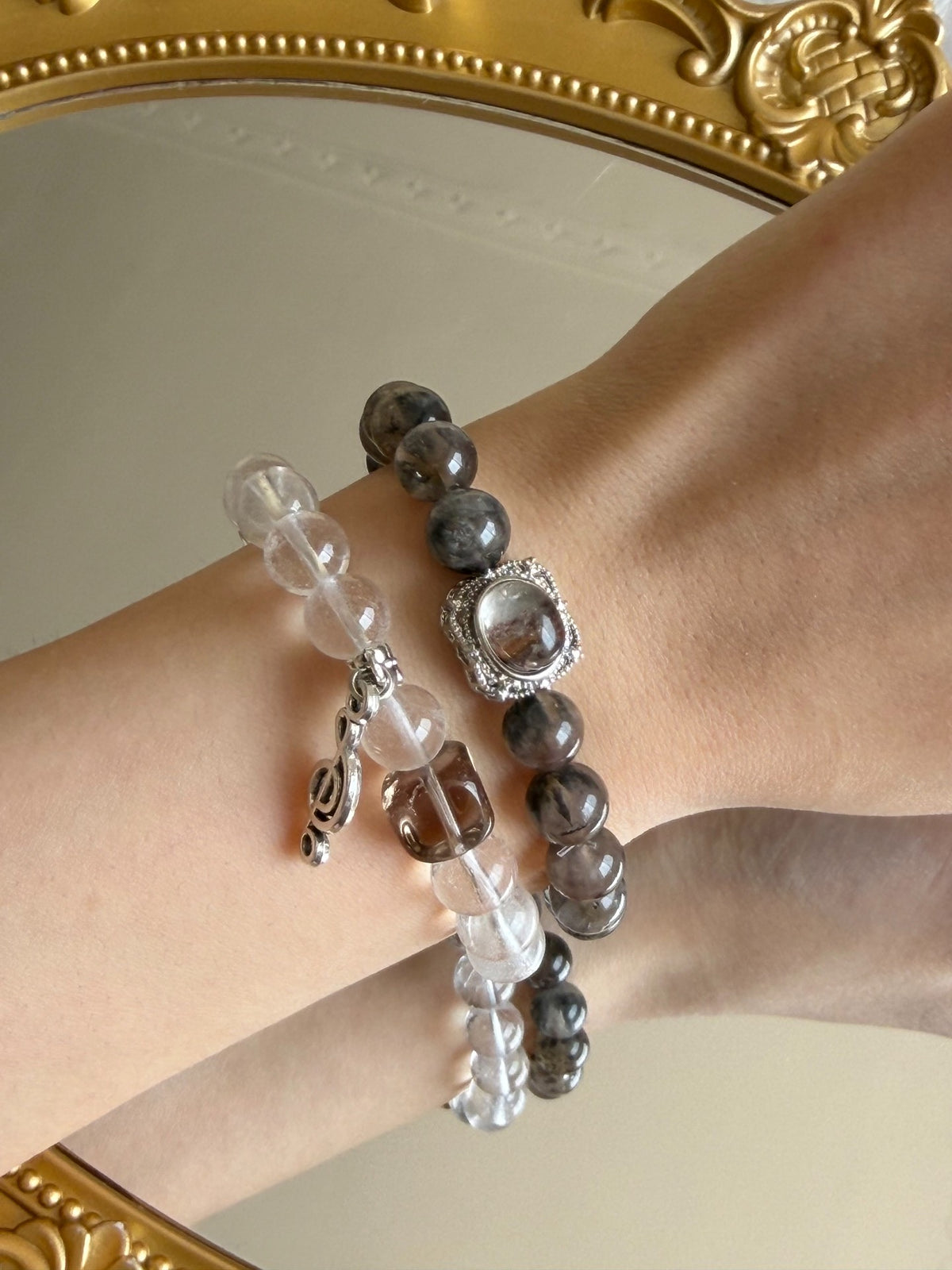 Double Loop Smoky Quartz Crystal Bracelet