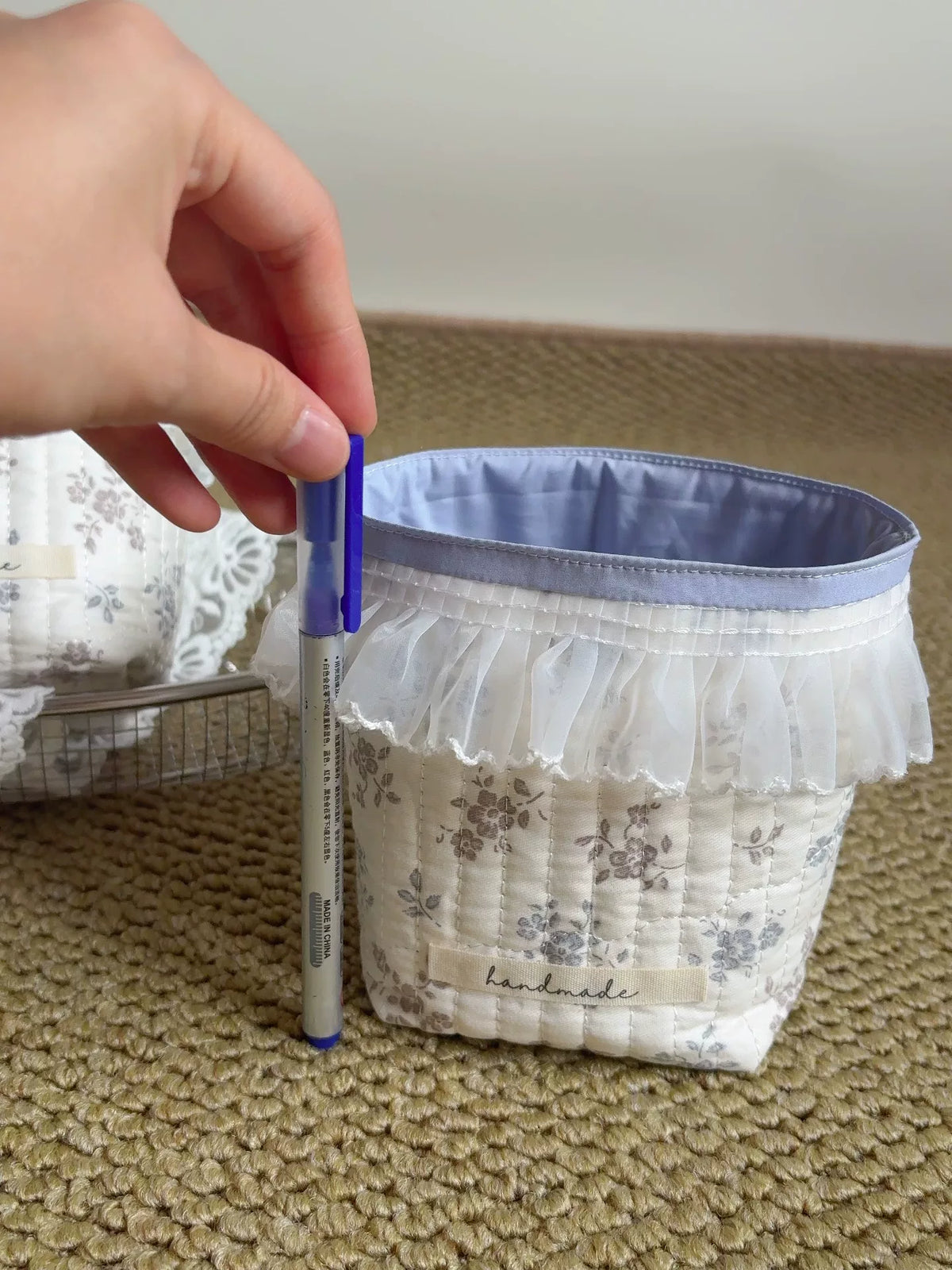Porticápices de Escritorio de Algodón Acolchado con Estampado Floral