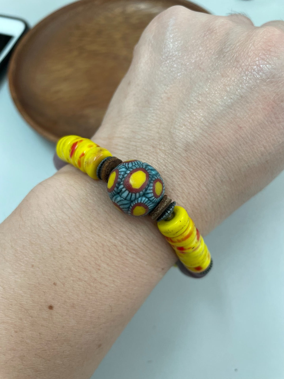 Handcrafted Glass Eye Bead Bracelet