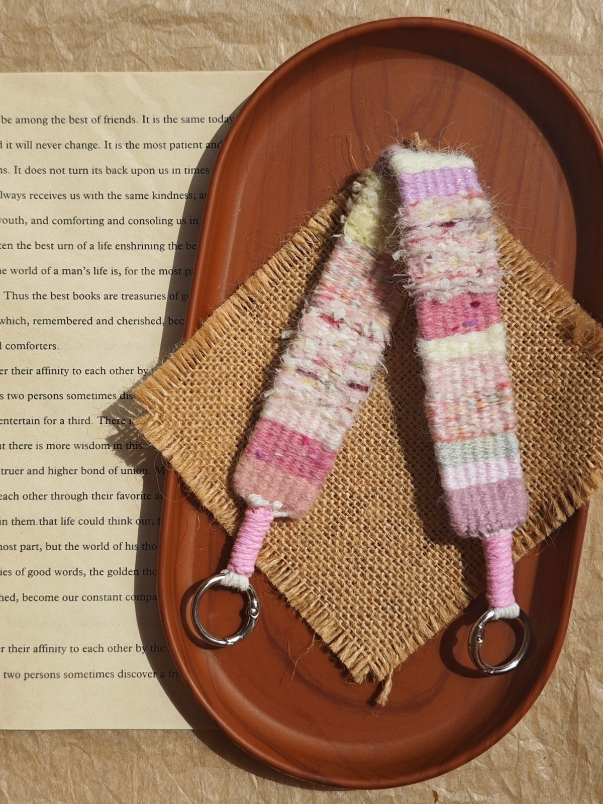Handwoven Pastel Striped Wrist Strap
