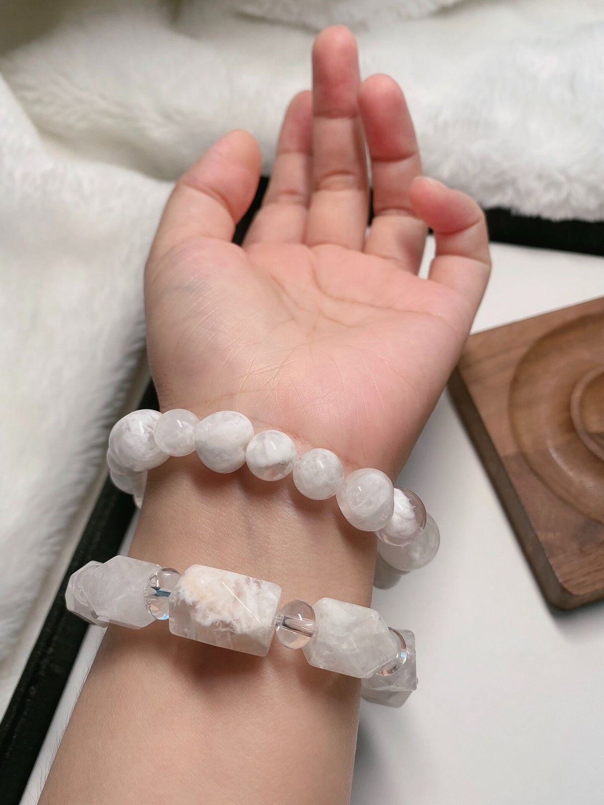 Snowflake Phantom Quartz Freeform Bracelet