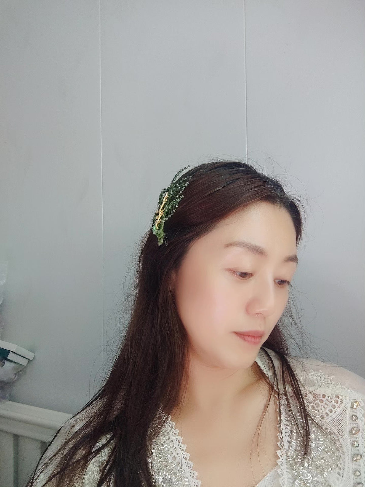Handwoven Leaf Hair Clip Side Pin