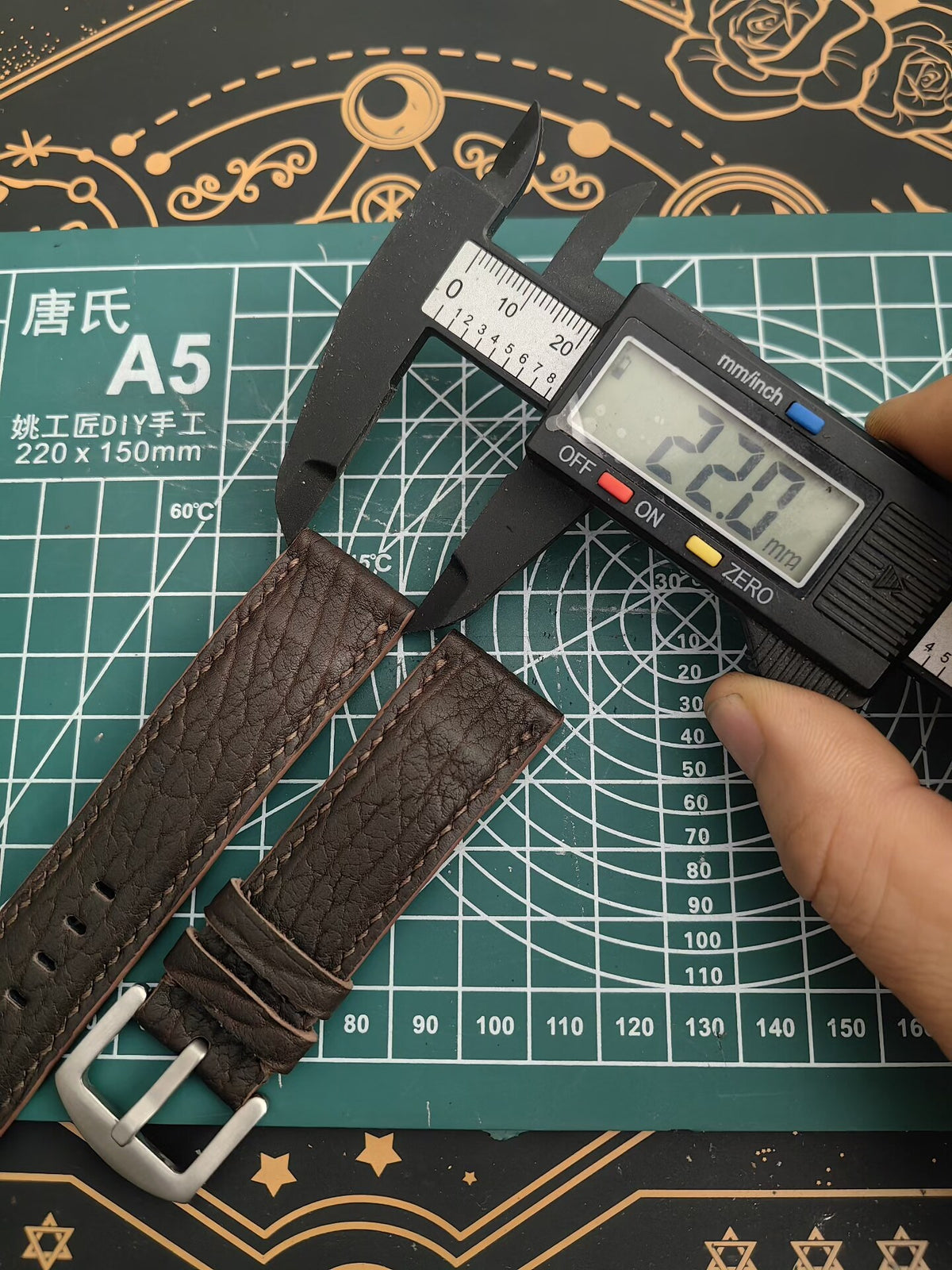 Brown Seal Leather Watch Strap 22mm