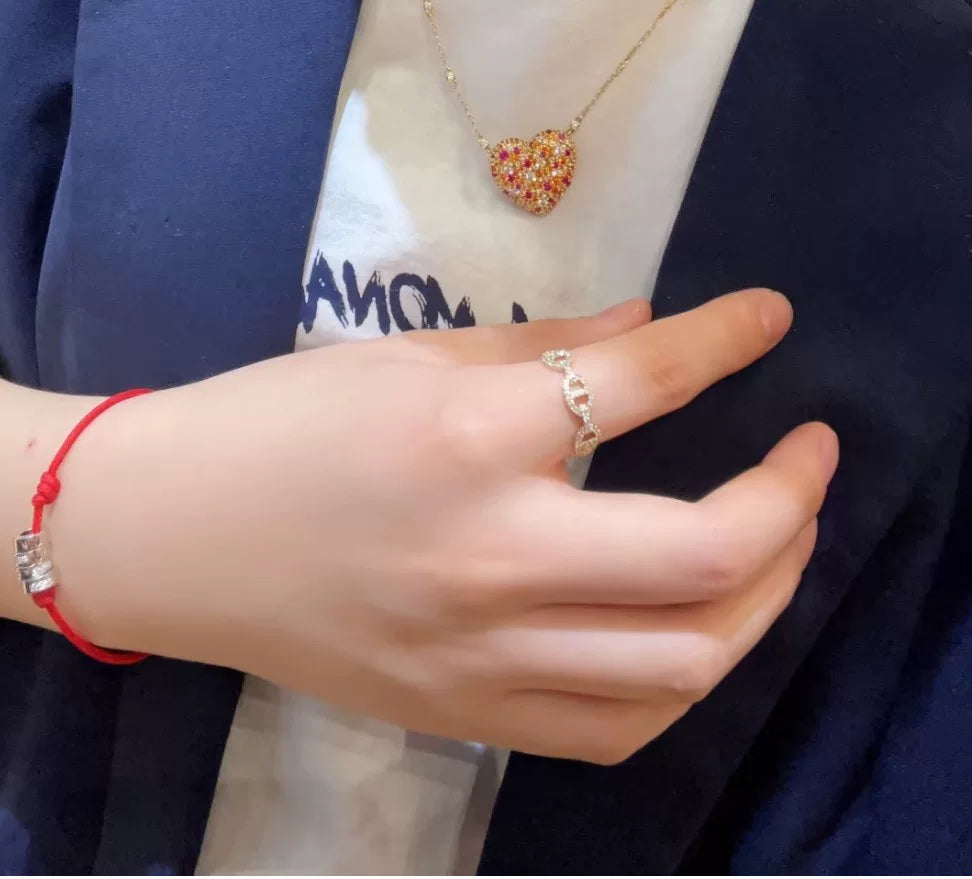 Collar de Corazón con Gradiente Rosa en Plata S925