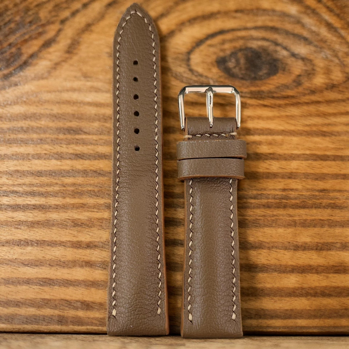 Handmade Sheepskin Leather Watch Strap Taupe