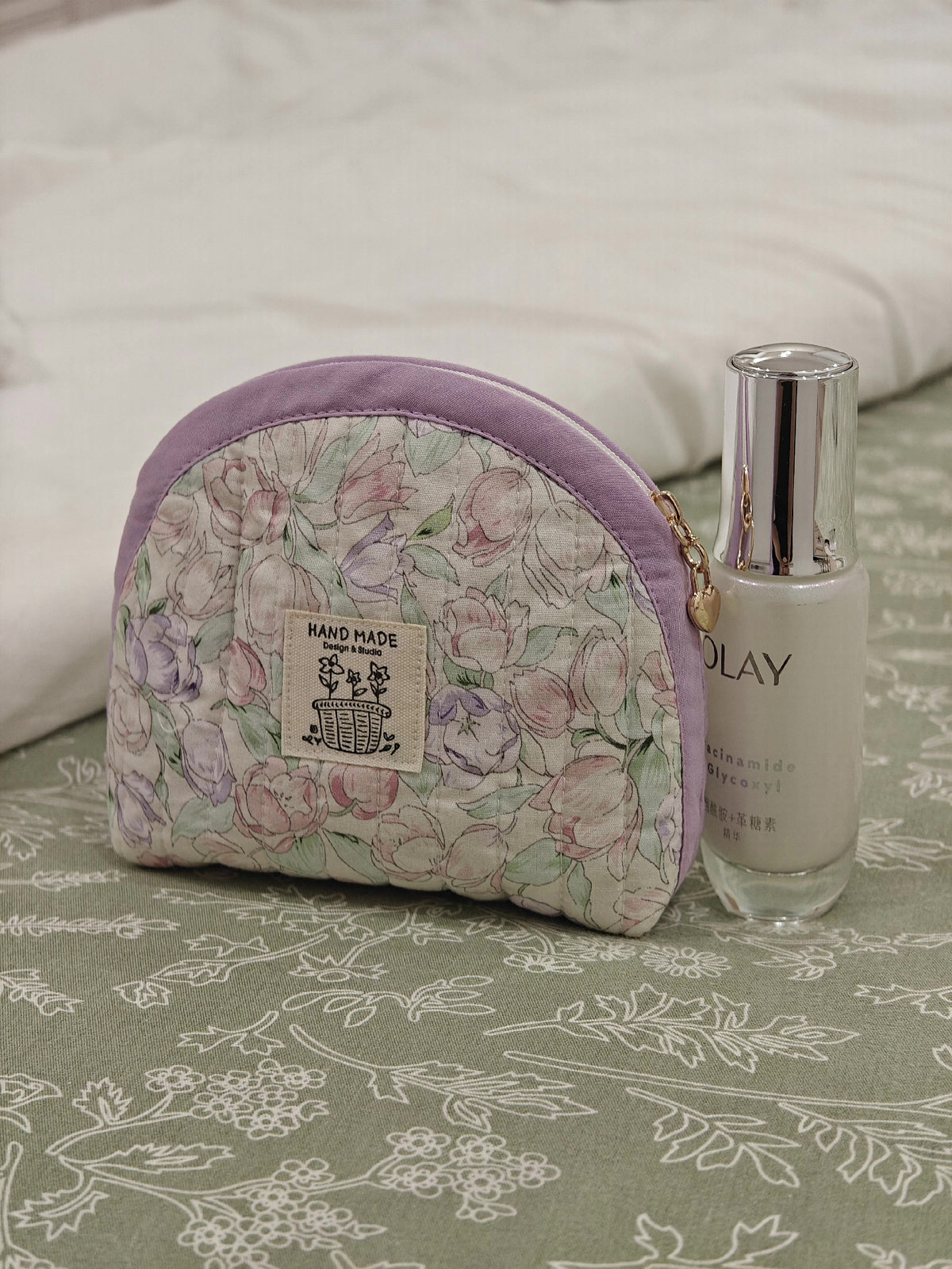 Handmade Shell Cosmetic Pouch Floral