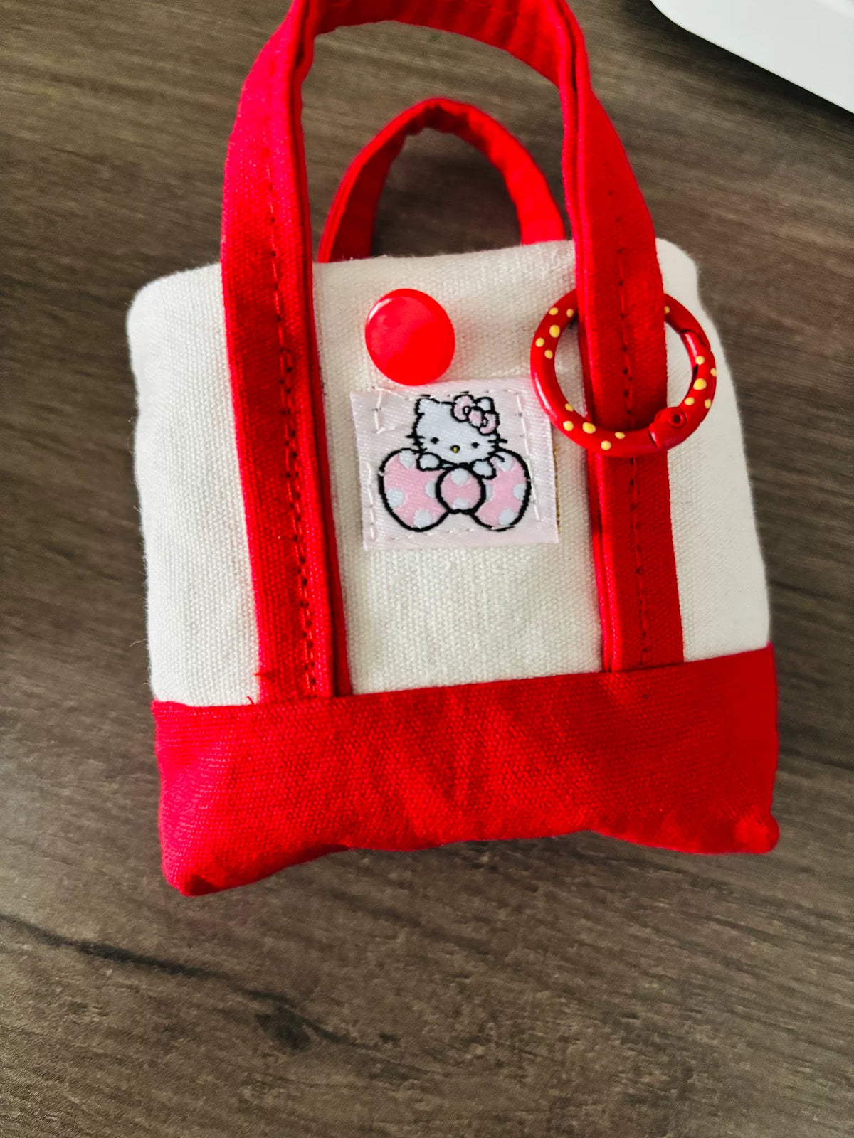 Mini Canvas Tote Bag Charm Hello Kitty