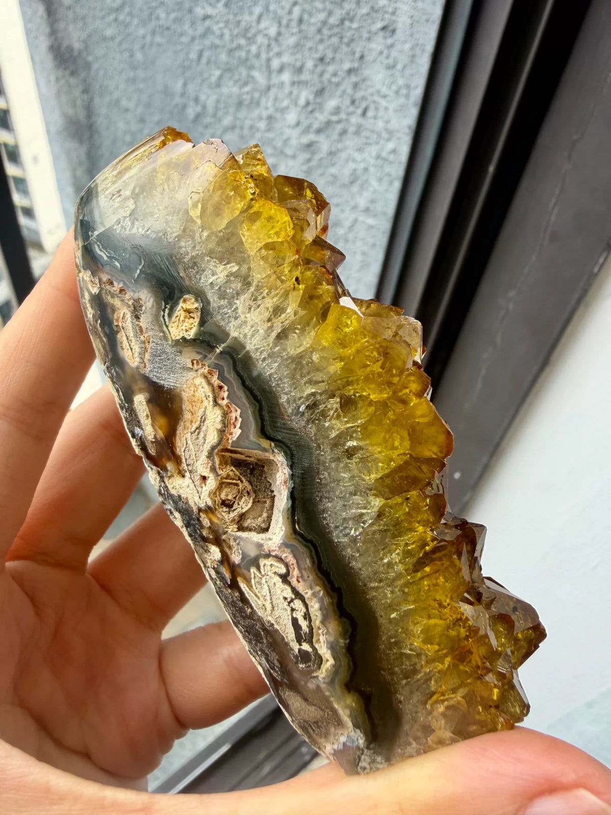 Gouden Citrien Kristallen Schaal Landschap